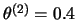 $\theta^{(2)}=0.4$
