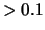 $>0.1$