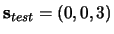 $\mathbf{s}_{test}=(0,0,3)$