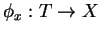 $ \phi_x : T \rightarrow X$